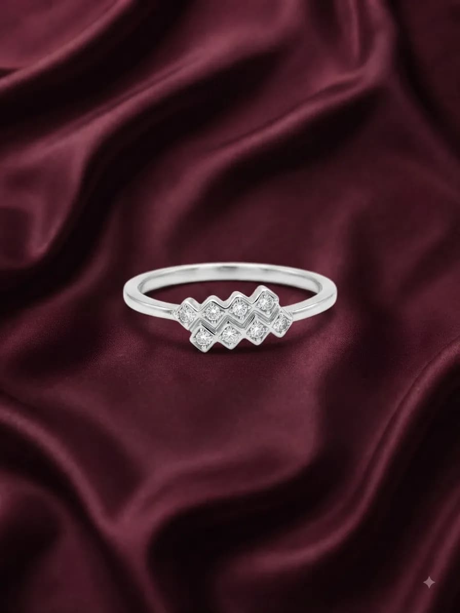 Celestial Chevron Cascade Ring
