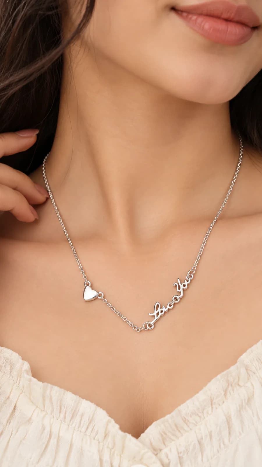 Silver Heart Love chain