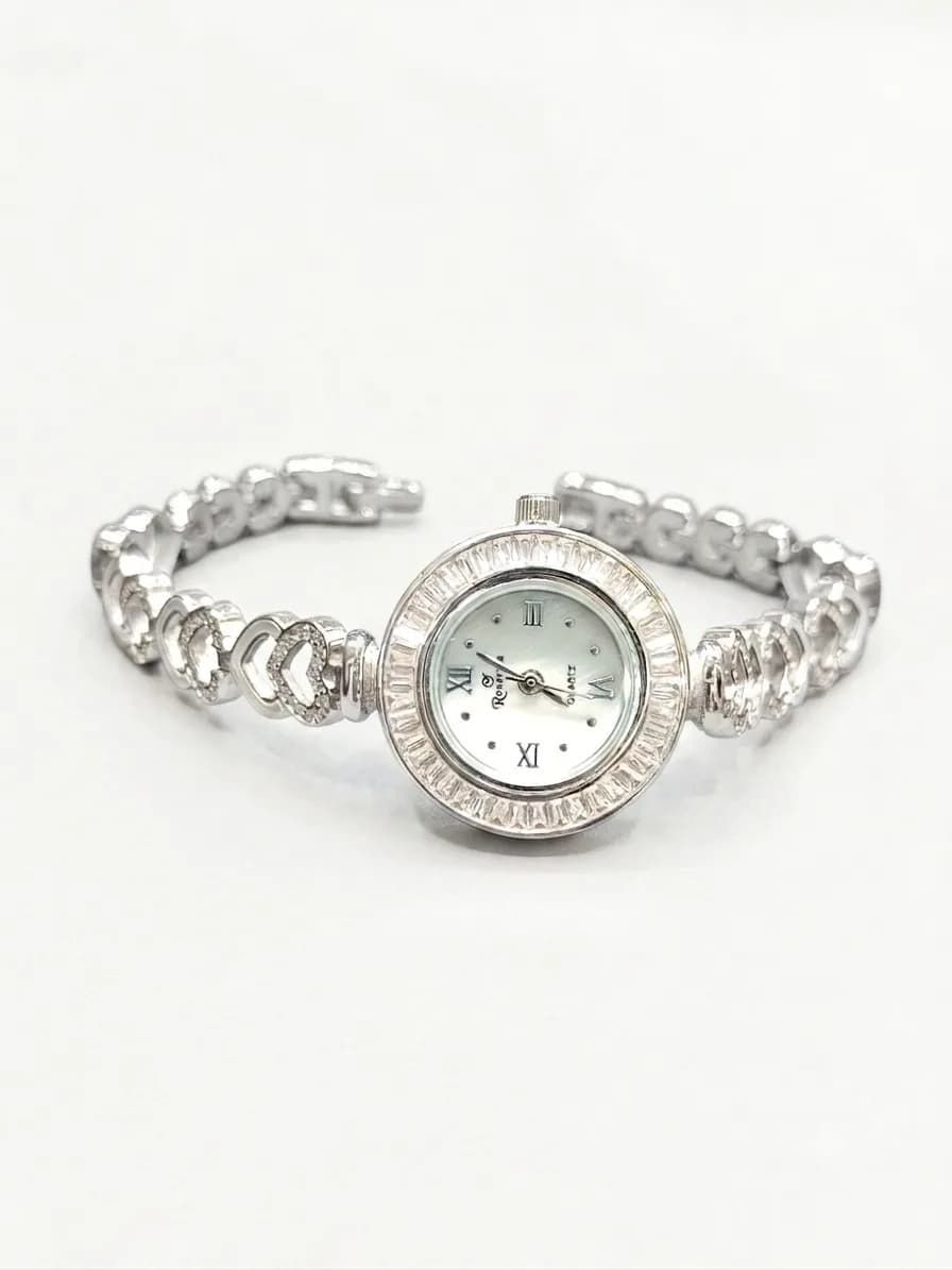 Silver Heart Bracelet Watch
