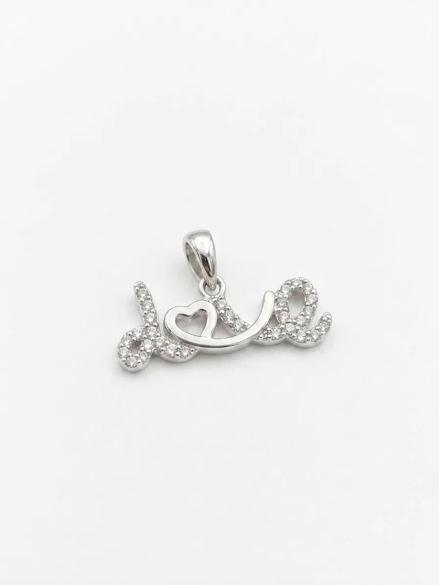 Script "Love" Pave Pendant