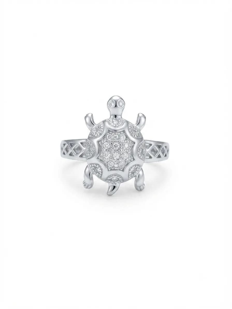 Silver Shell Turtle Ring