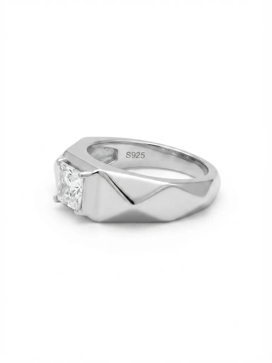 Geometric Square Brilliance Ring
