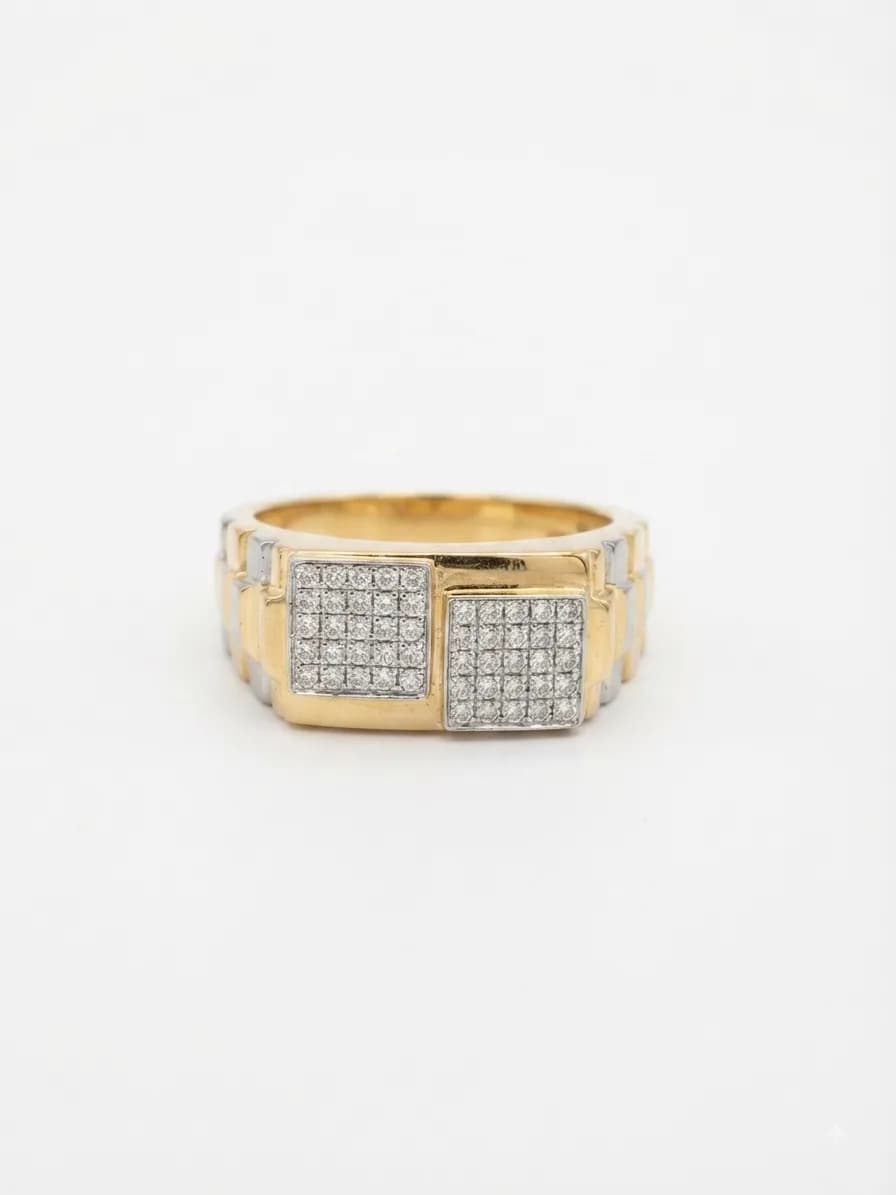 Silver & Gold Dual-Tone Band Ring