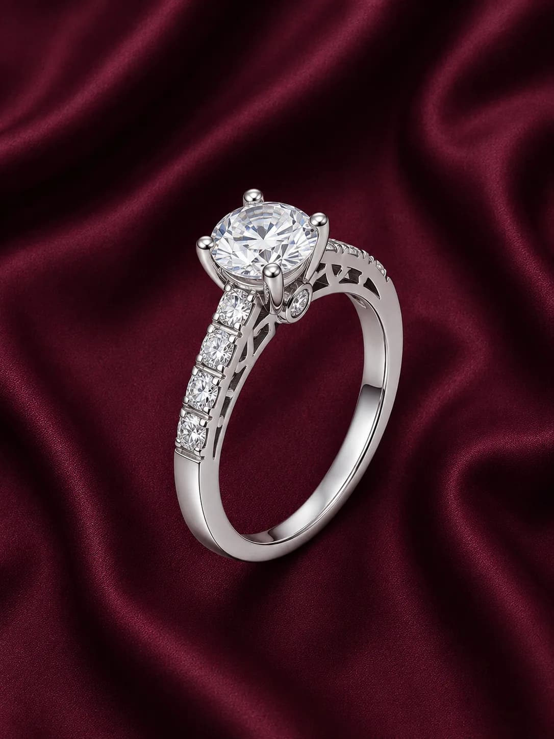 Sterling Silver Halo Solitaire Ring
