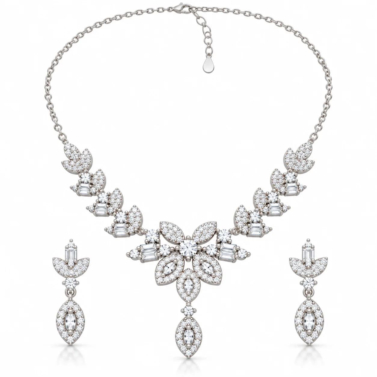 Silver Floral Elegance Set