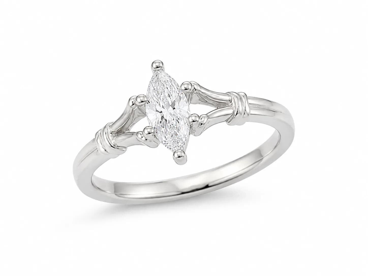 Elegant Cross-Prong Solitaire Ring