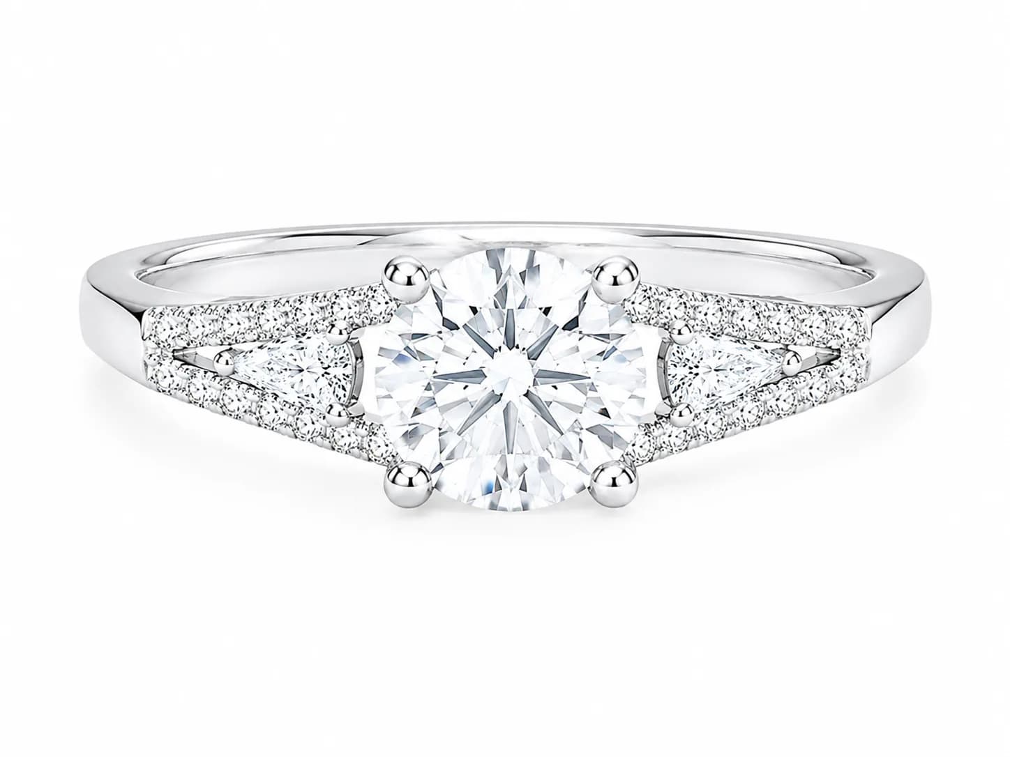 Luxury Round Stone Silver Ring