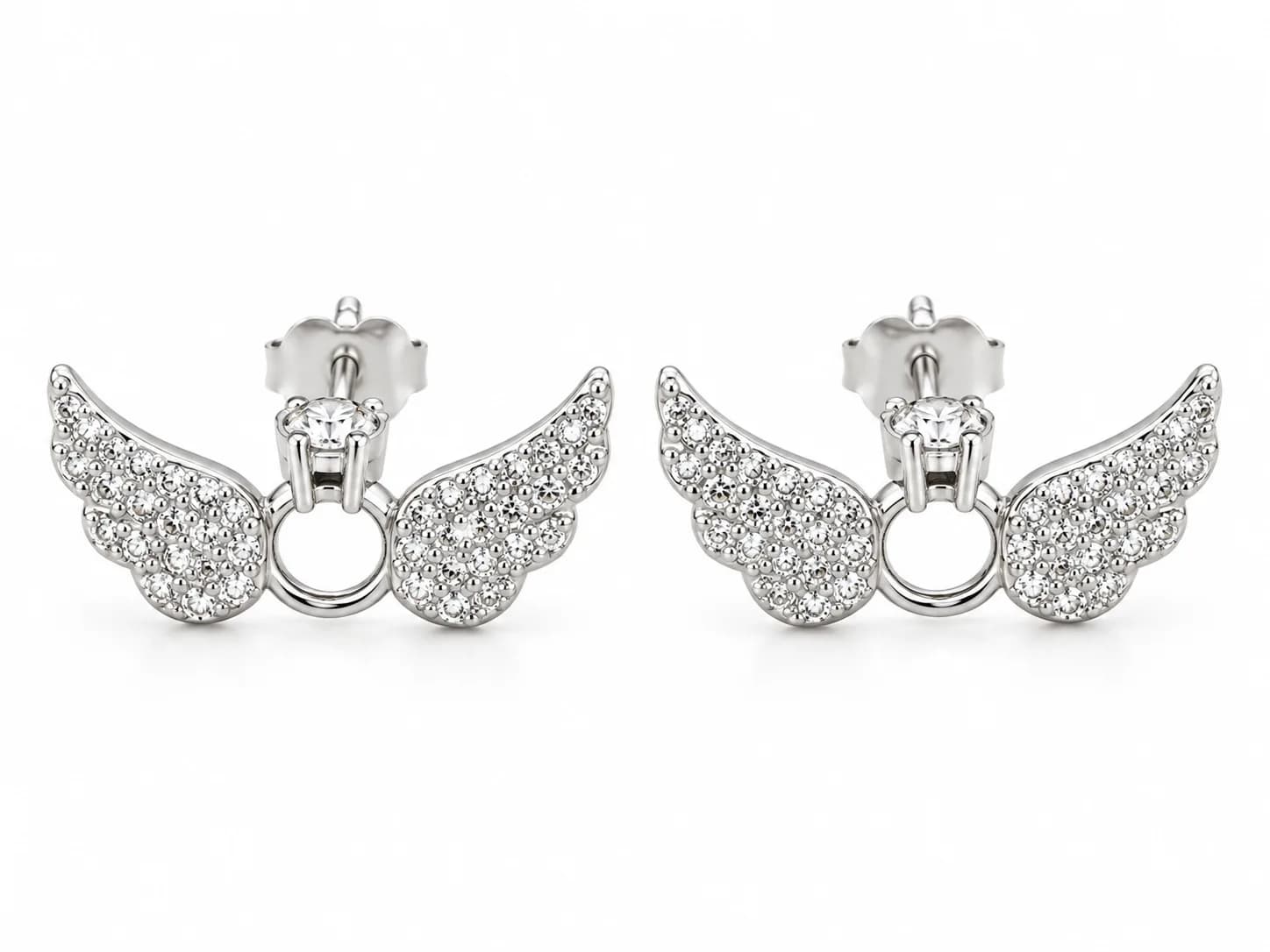 Silver Angel Wing Earring