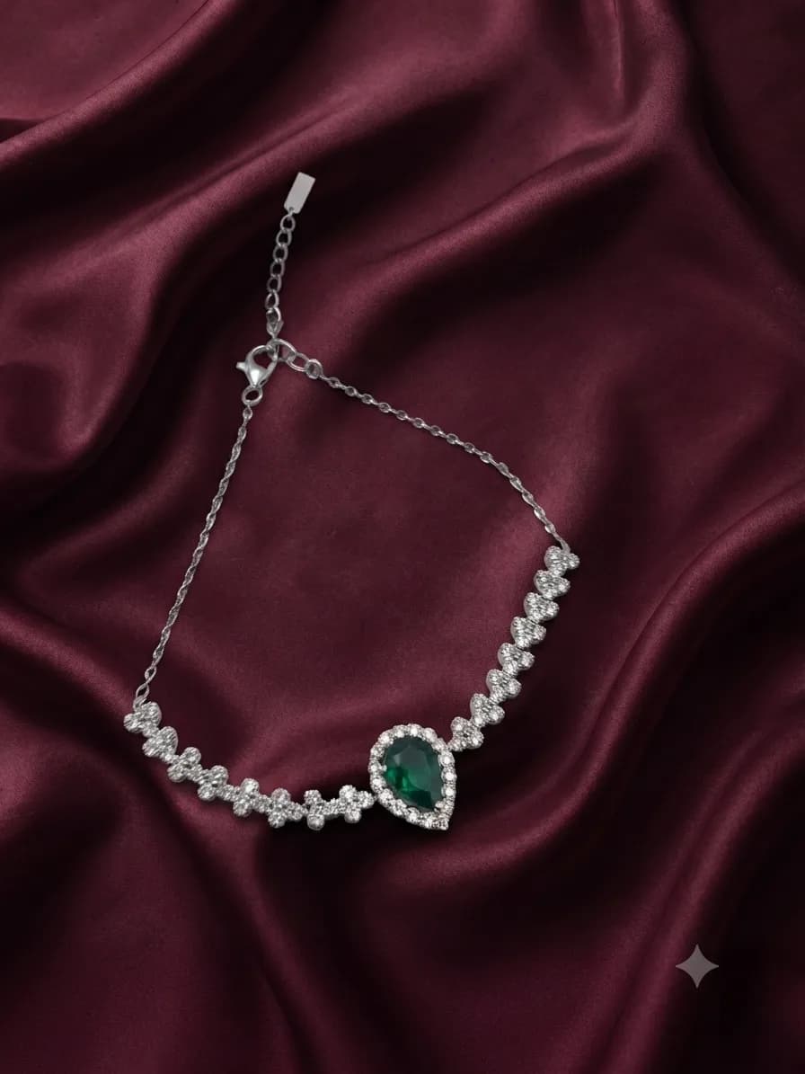 Green Lucent Cluster Bracelet