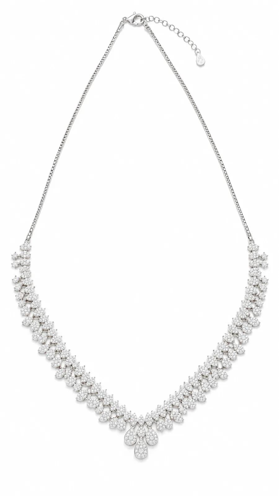 Lustrous Leaf Cascade Necklace Set
