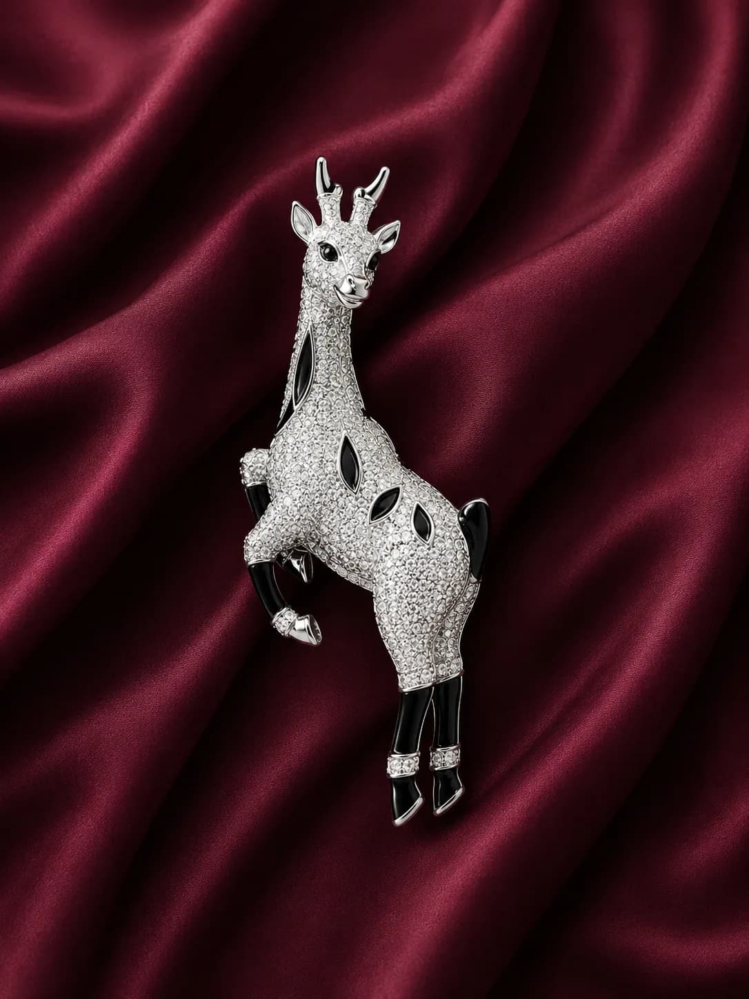Crystal Deer Statement Brooch