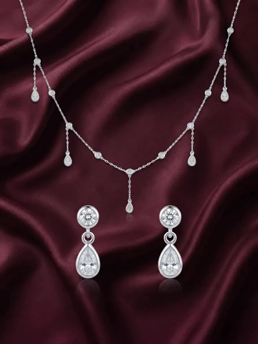 Elegant Teardrop  Necklace & Earring Set