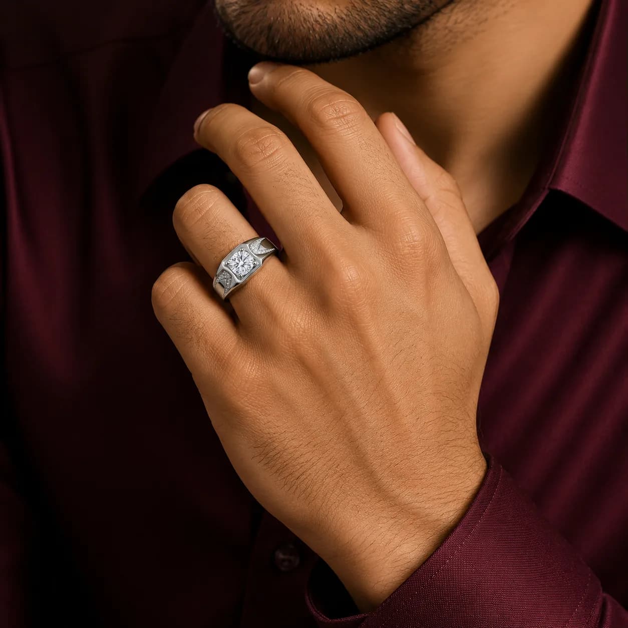 Bold Solitaire Statement Ring