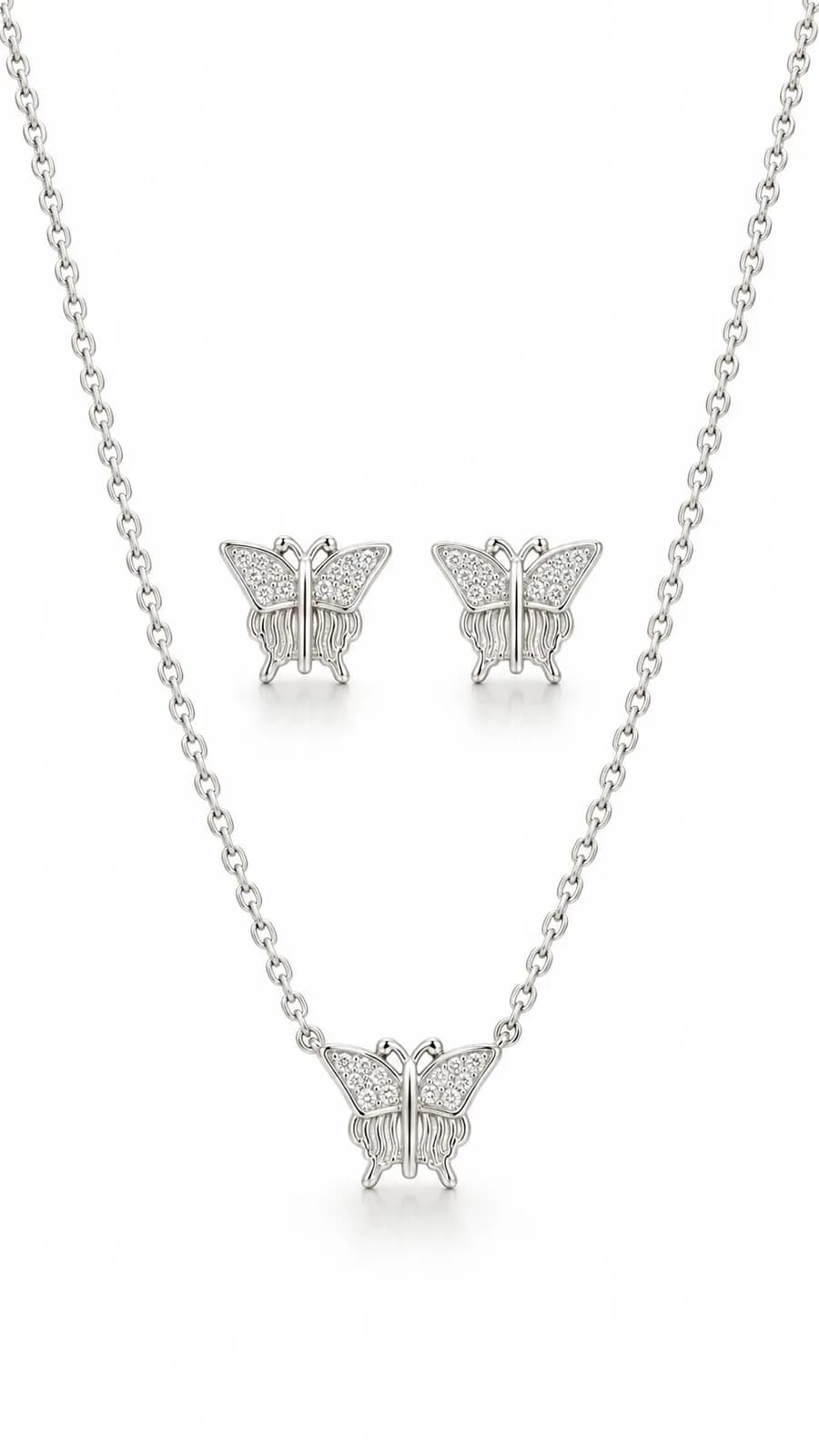 Silver Butterfly Elegance Necklace