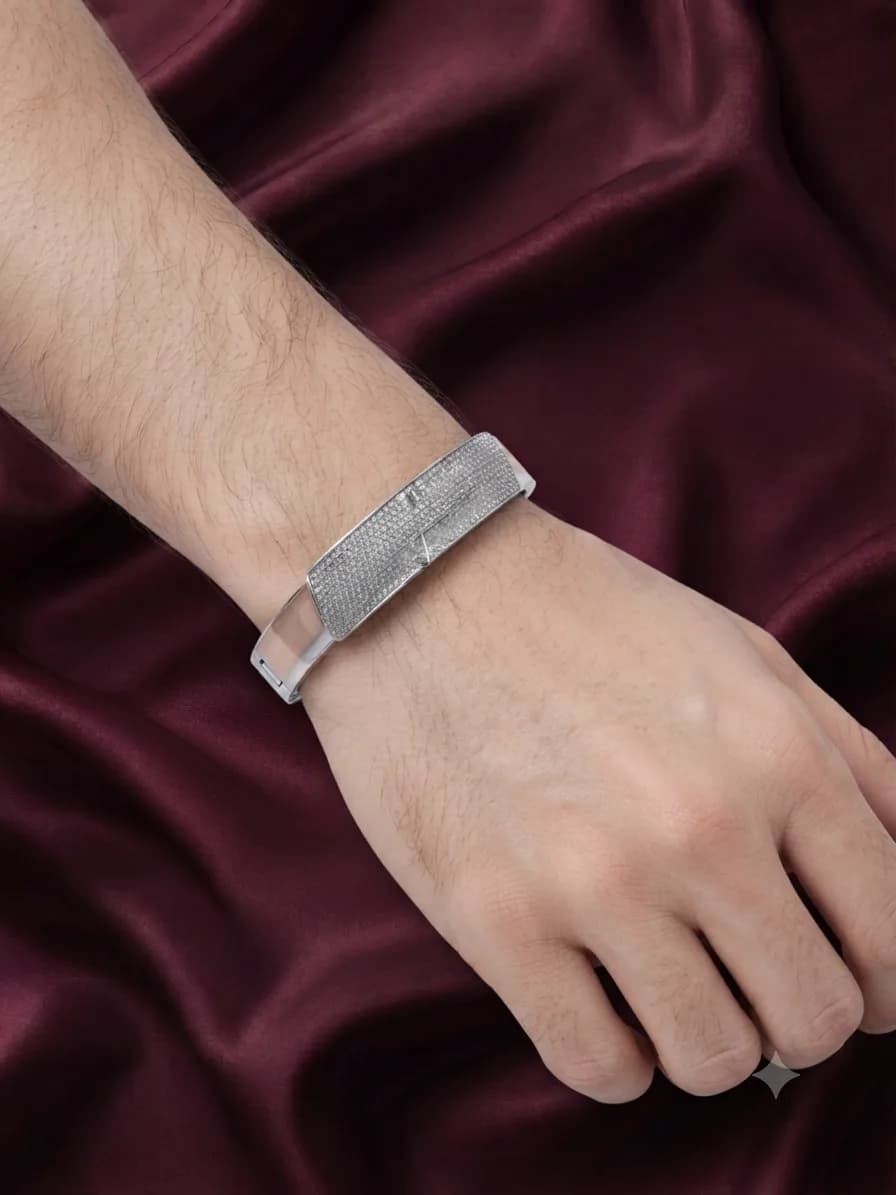 The Diamond-Accented Bangle