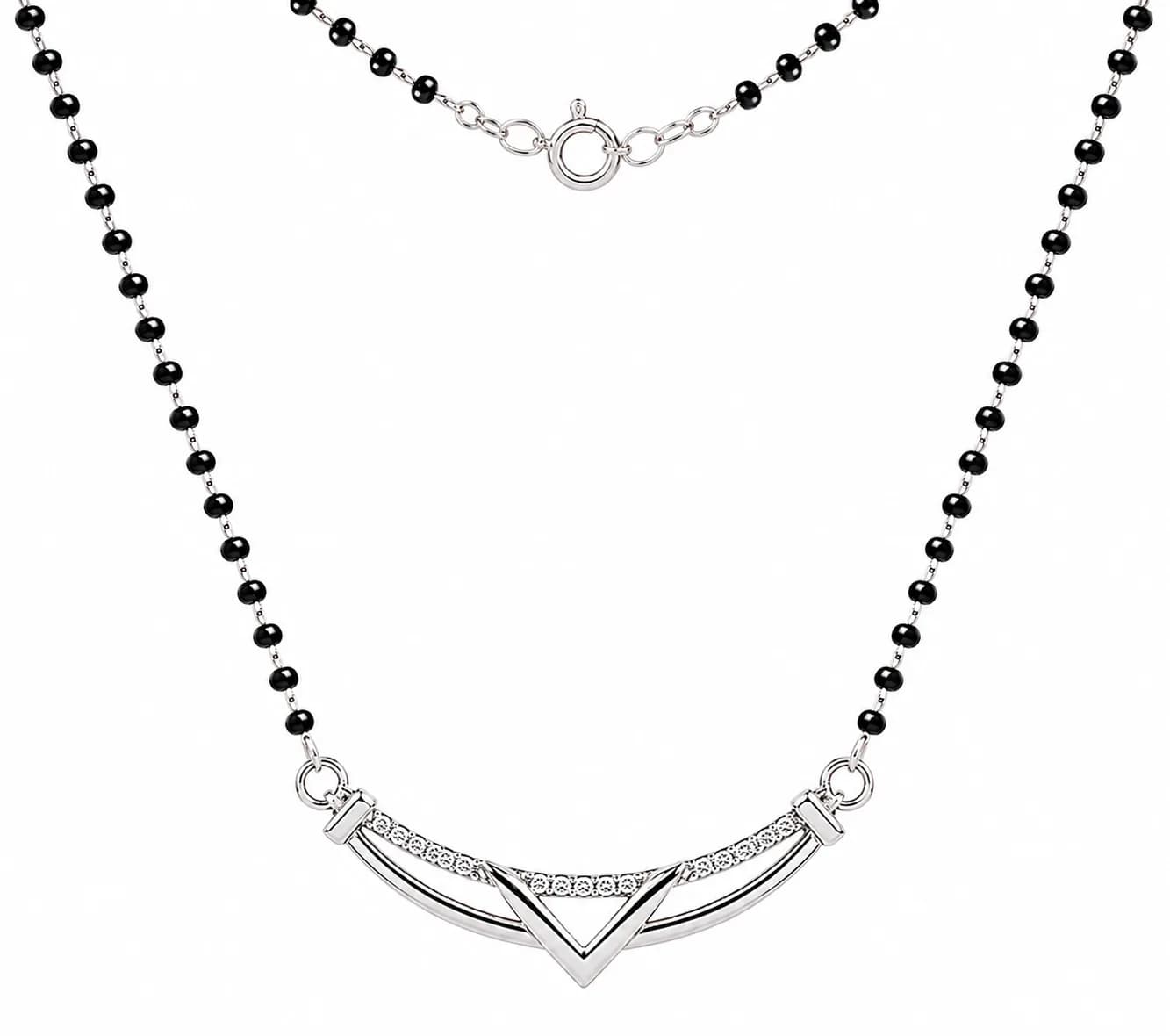 V-Shaped Elegance 925 Sterling Silver Mangalsutra