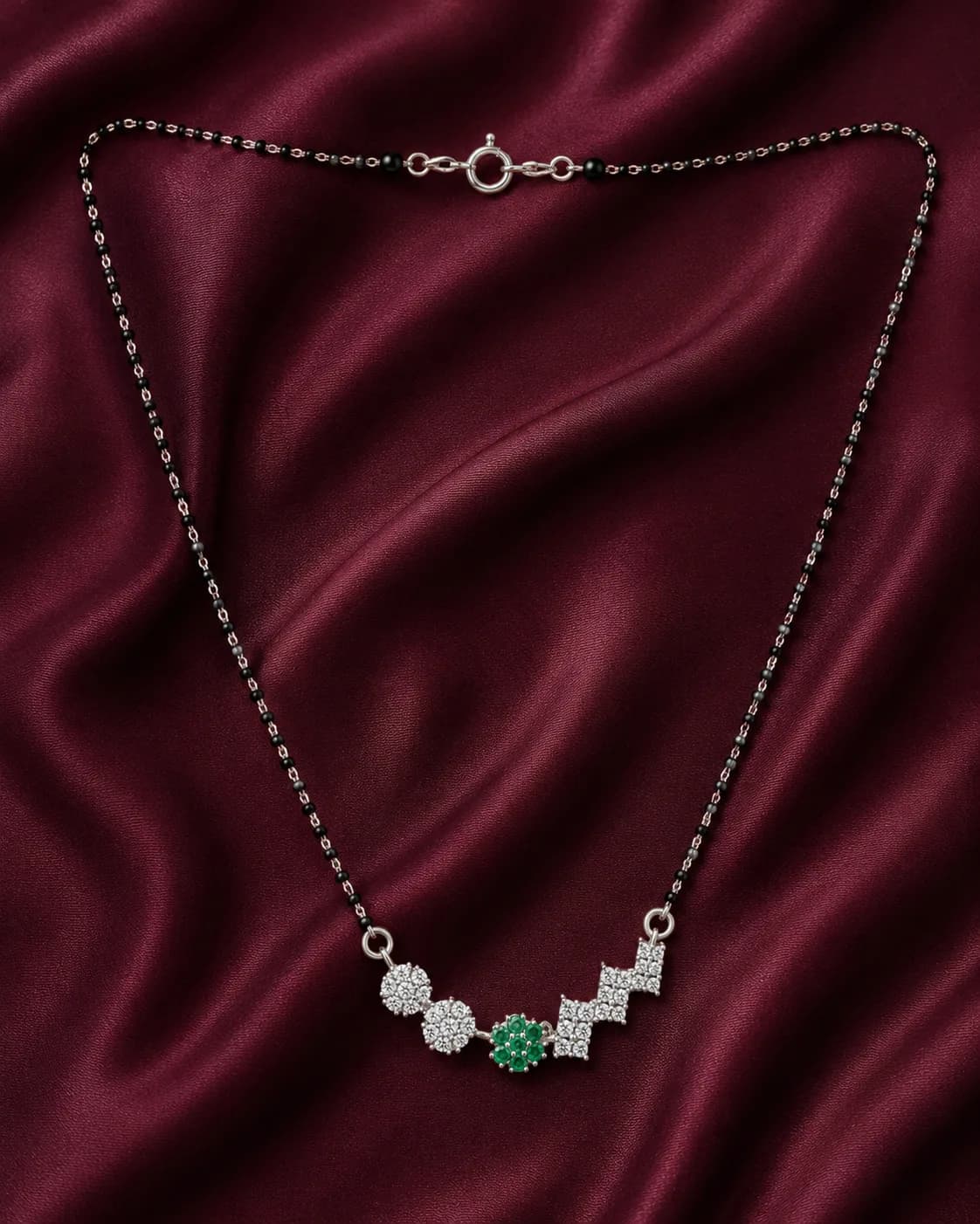 Emerald Glow 925 Sterling Silver Mangalsutra