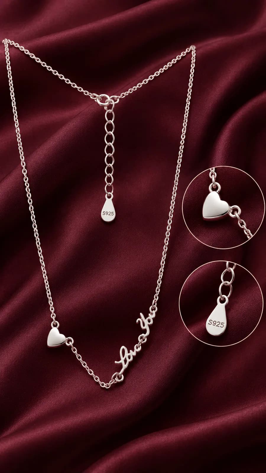 Silver Heart Love chain