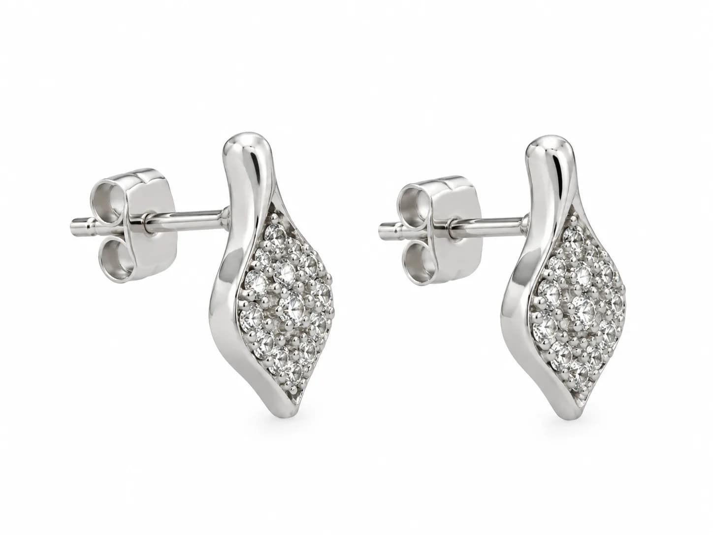 Celeste Teardrop Pavé Diamond Stud Earrings