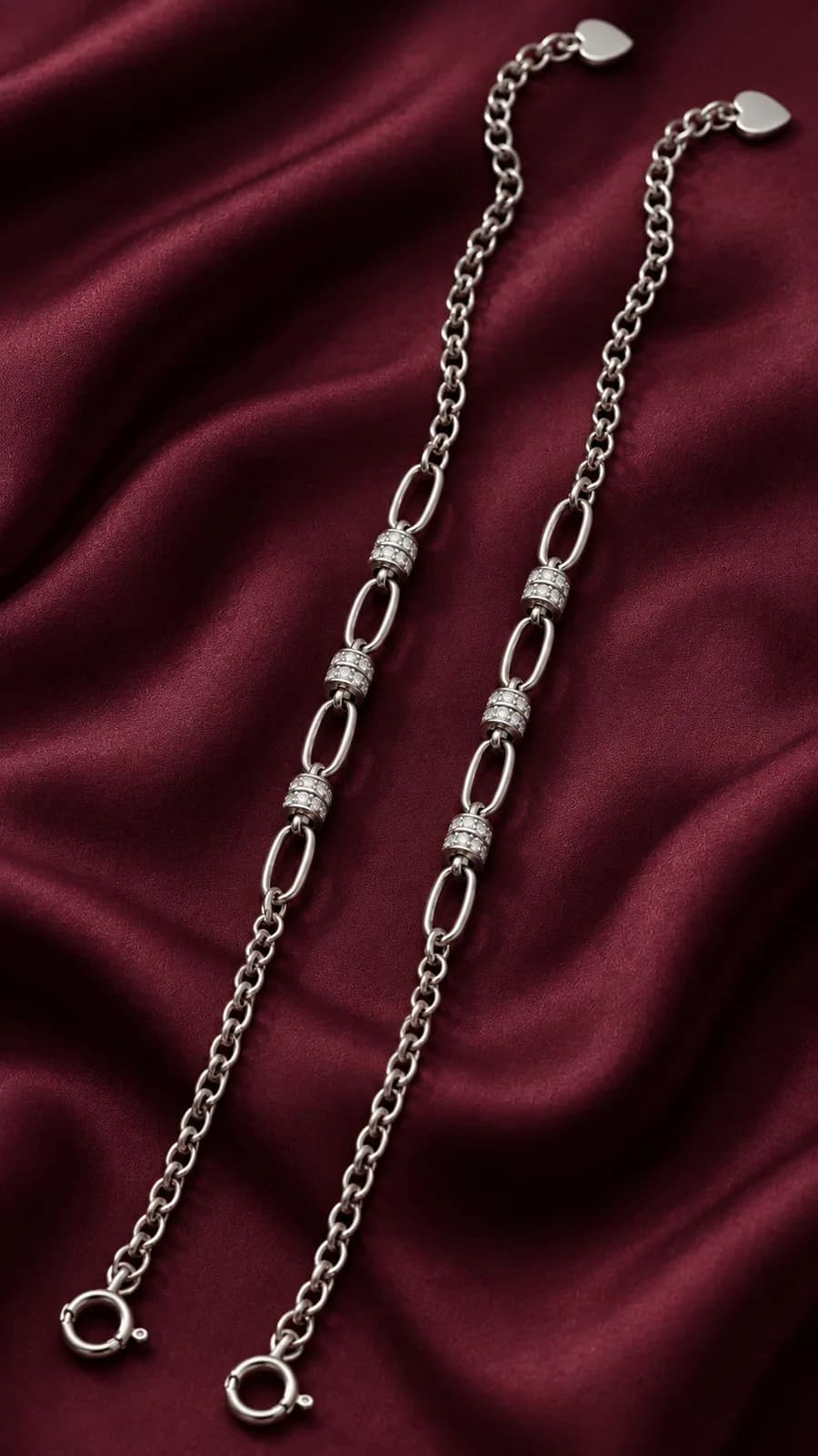 Silver Oval Link Chain Anklet