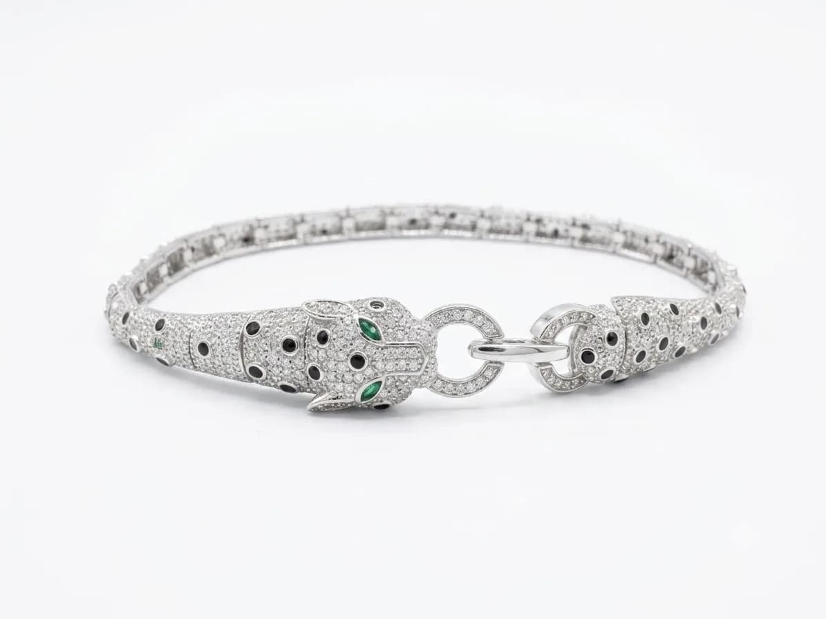 Panther CZ Silver Bracelet