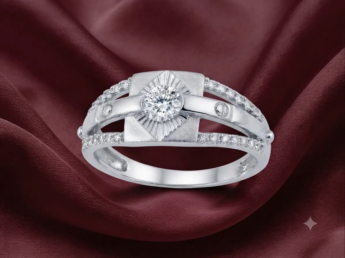Silver Diamond Accent Ring