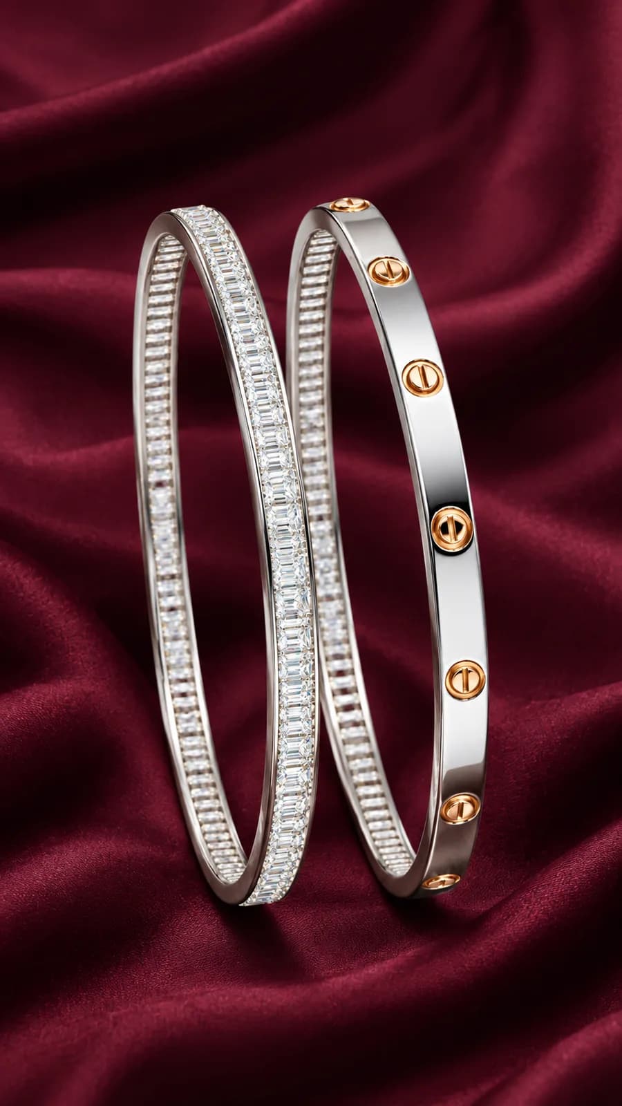 Silver Dual Tone Bangle