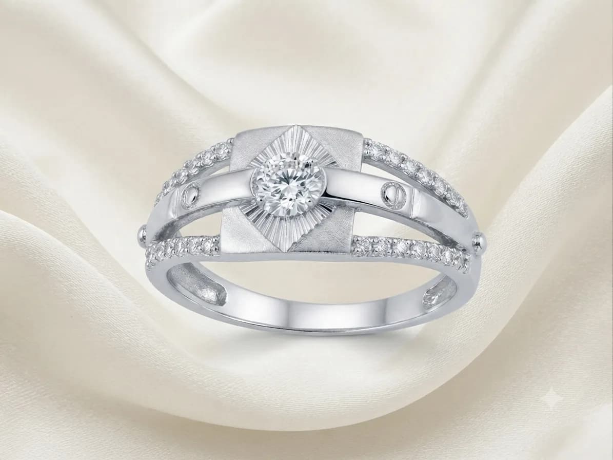 Silver Diamond Accent Ring