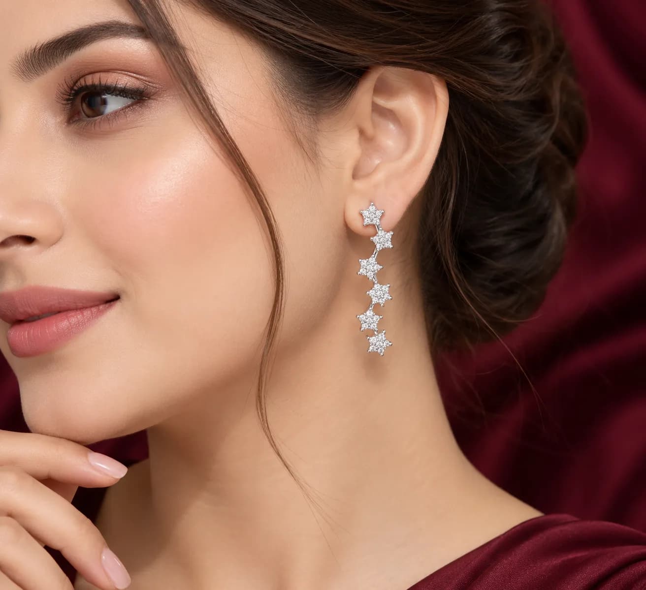 Celestial Five-Star Drop Earrings