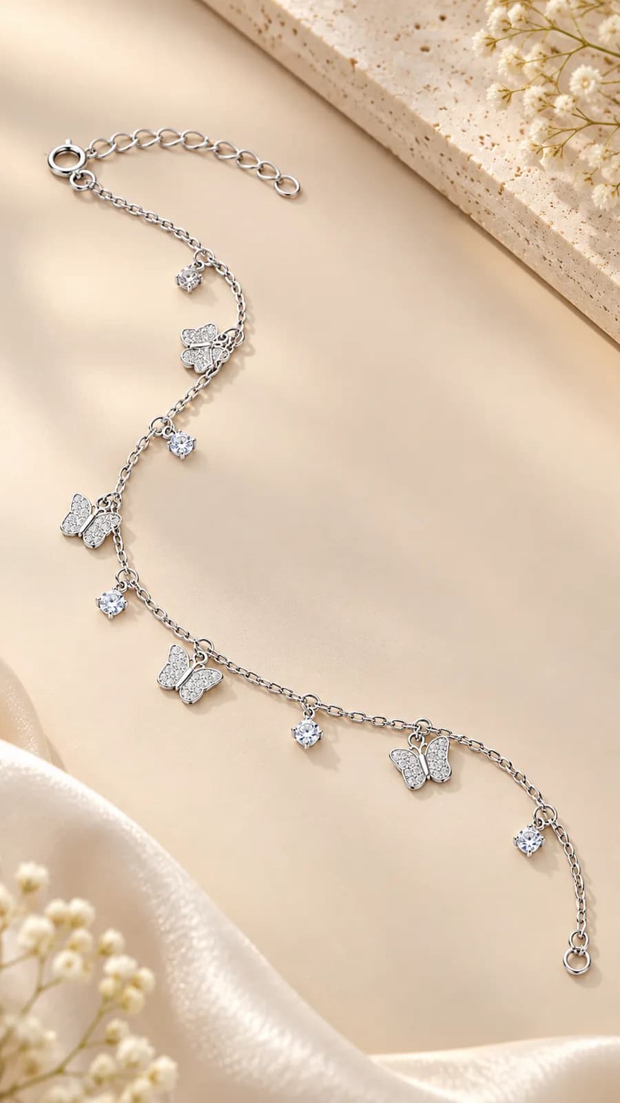 Crystal Butterfly Dangle Ankle