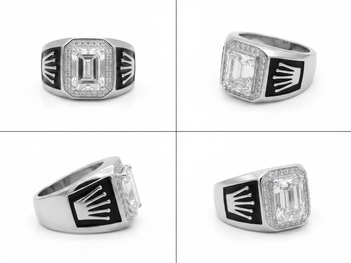 Crown Emblem Statement Ring