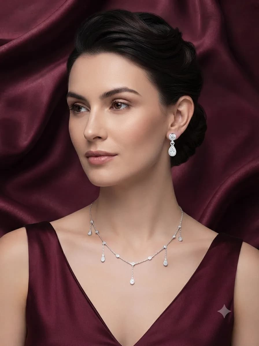 Elegant Teardrop  Necklace & Earring Set