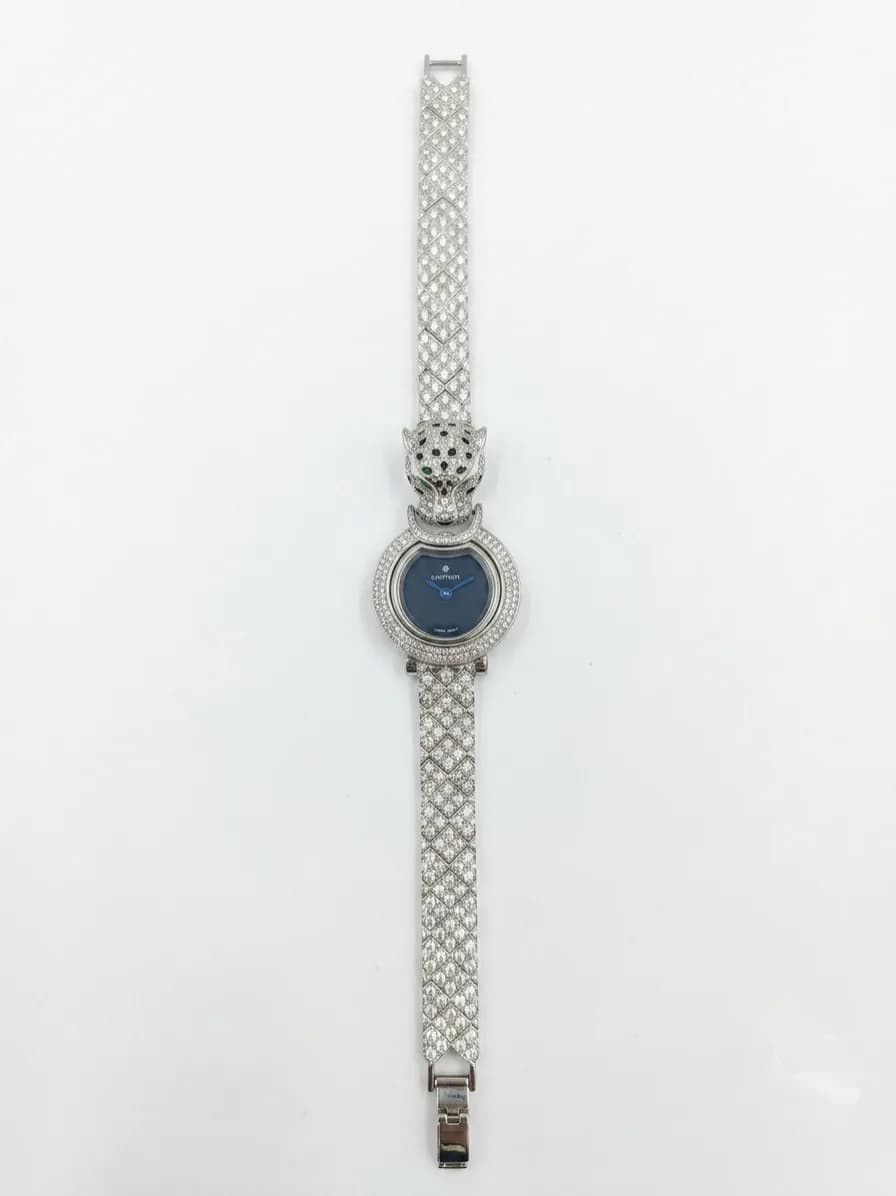 Luxury Panther Pavé Diamond Bracelet Watch