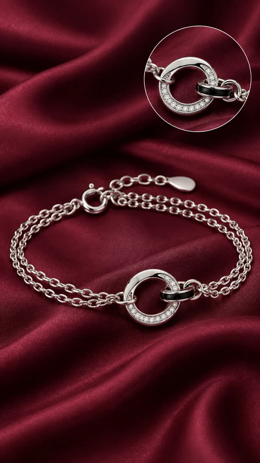 Interlocking Double-Layer Circle Bracelet