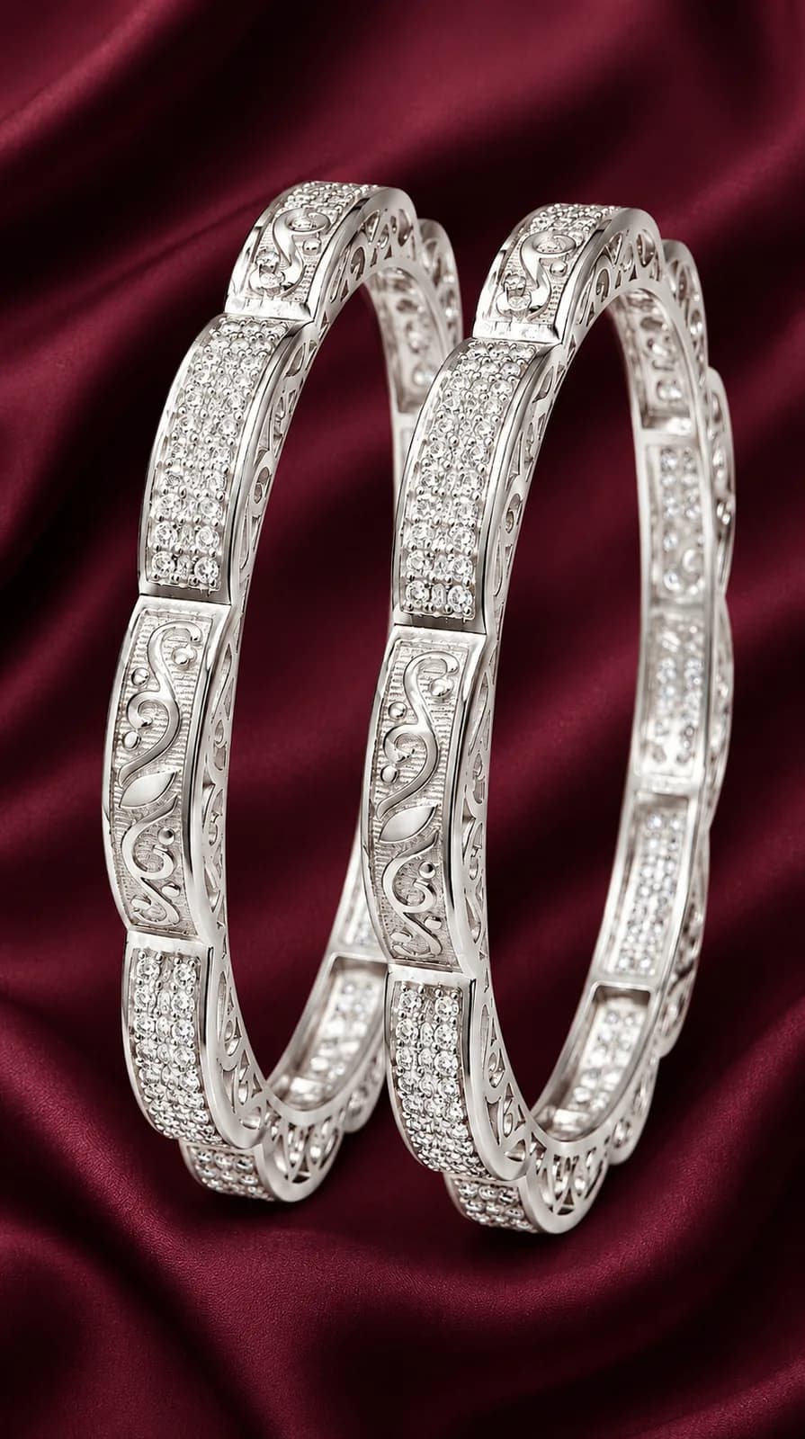 SILVO Ornate Heritage Sterling Silver Bangle