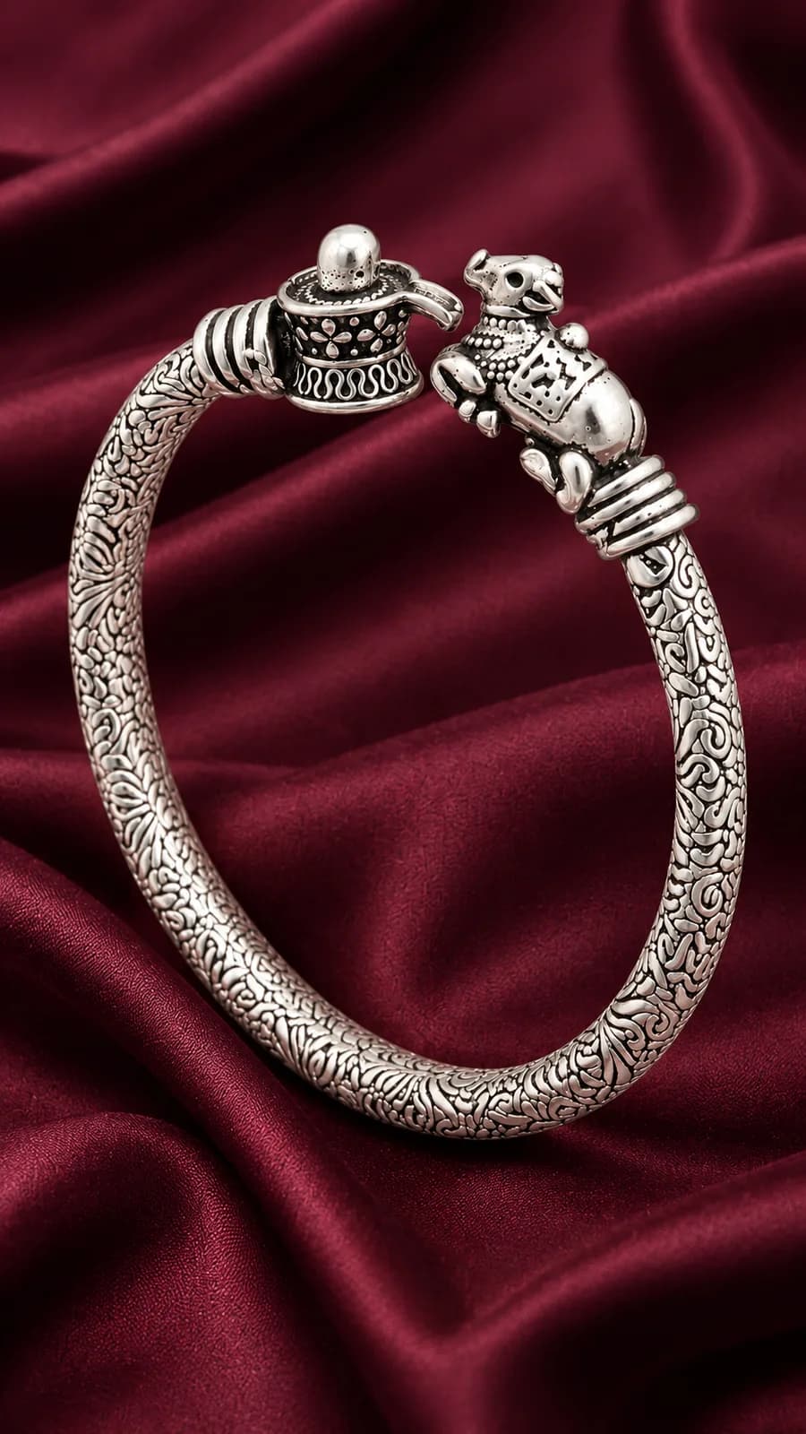 Silver shiv Nandi Bangle