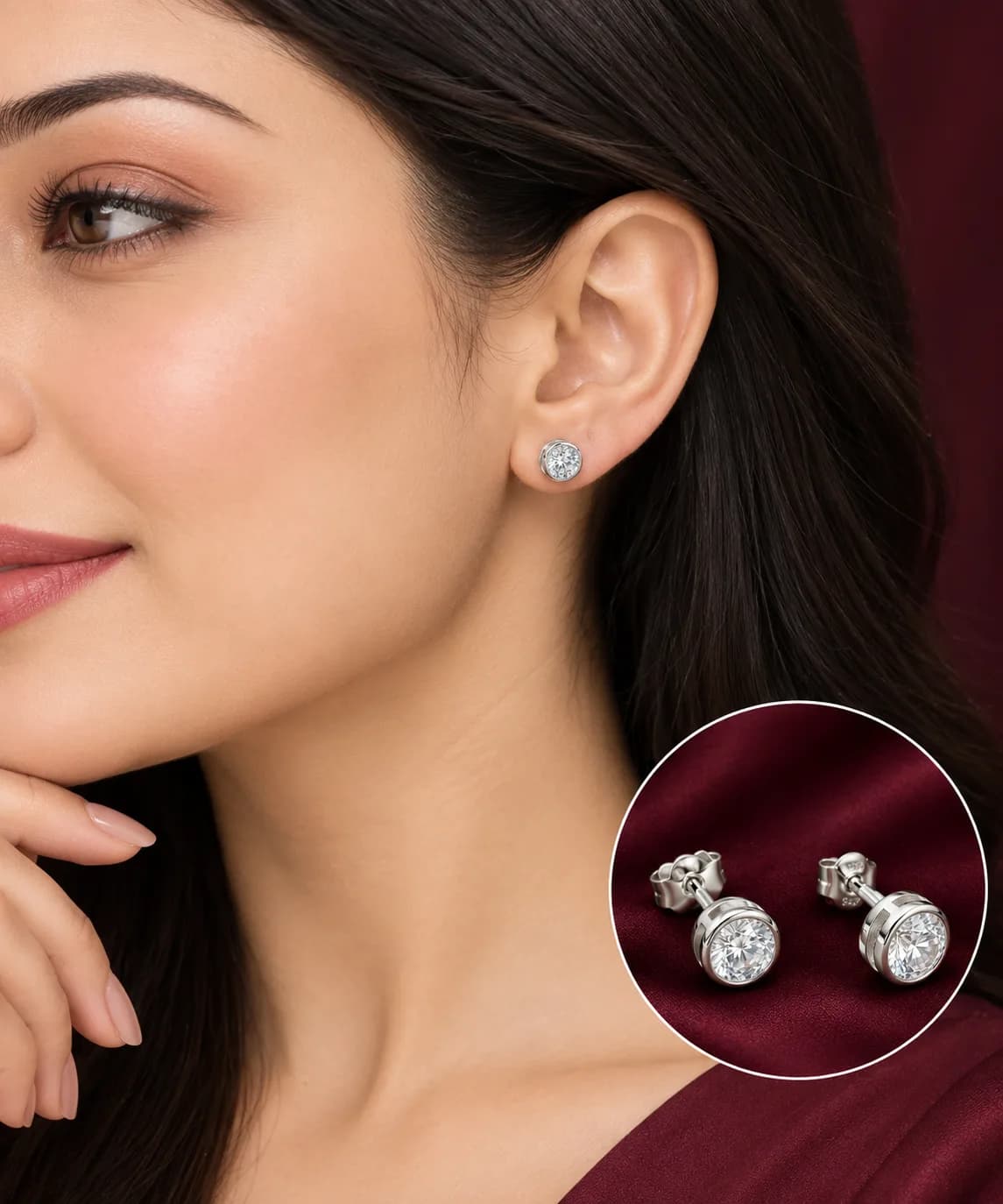 Classic Round Solitaire Stud Earrings