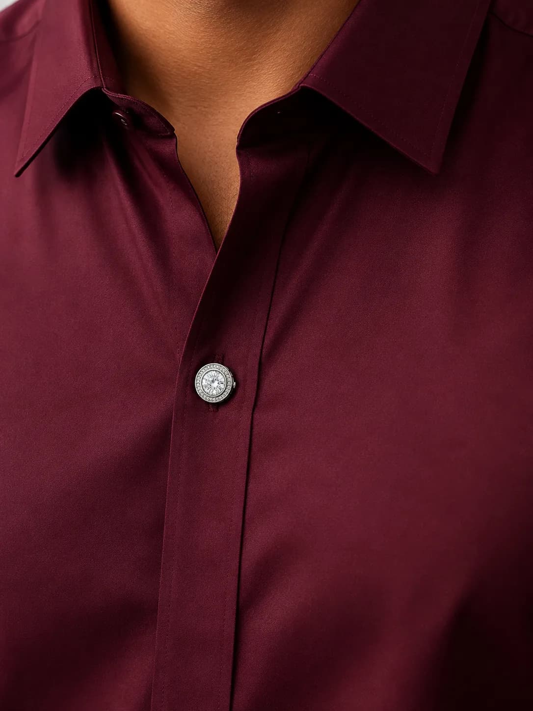 Silver Classic Crystal Button