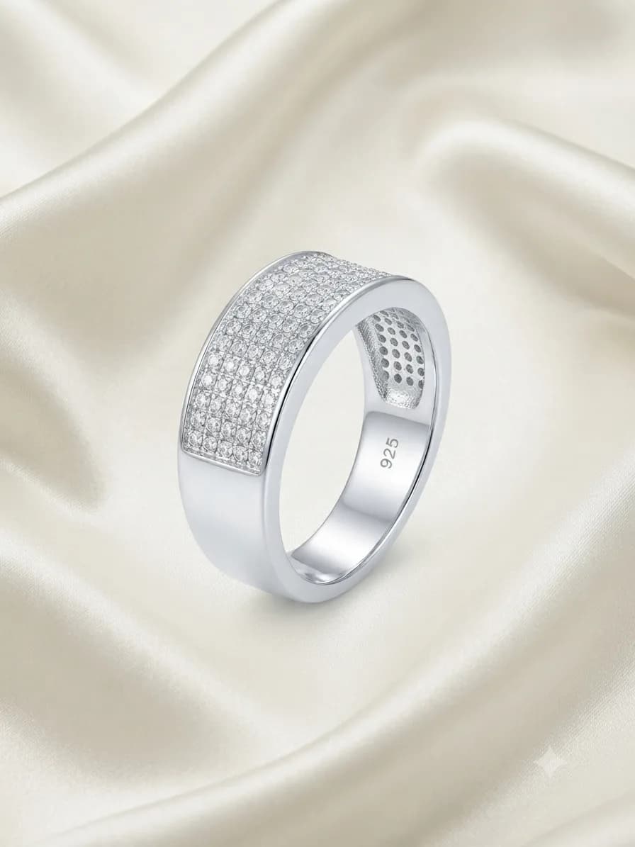 Silver Pavé Ring