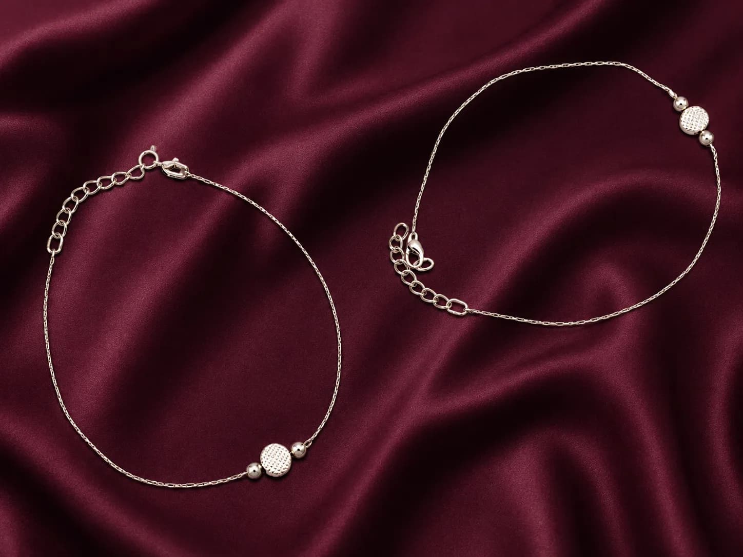 Patterned Coin Charm Chain anklet