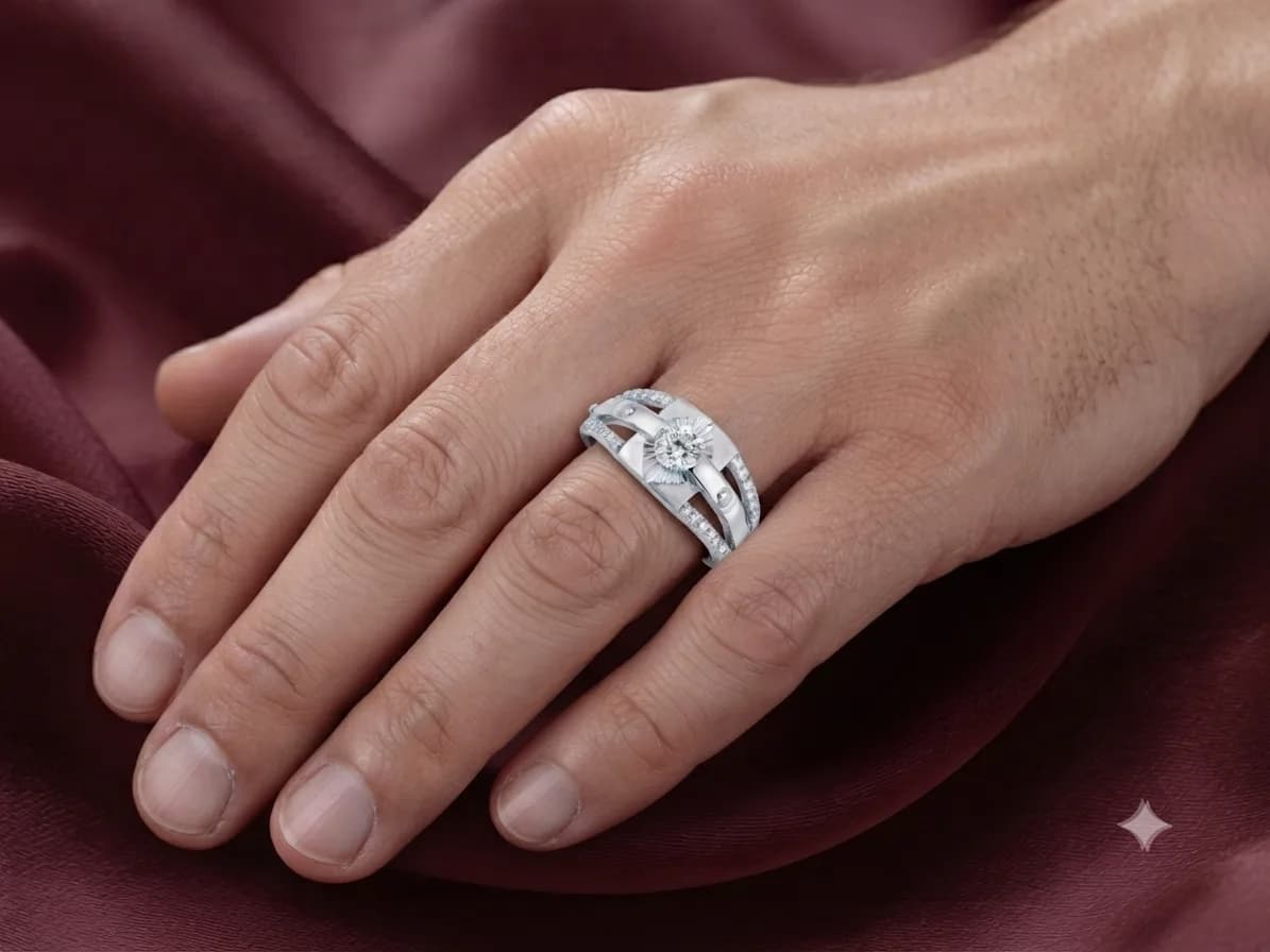 Silver Diamond Accent Ring