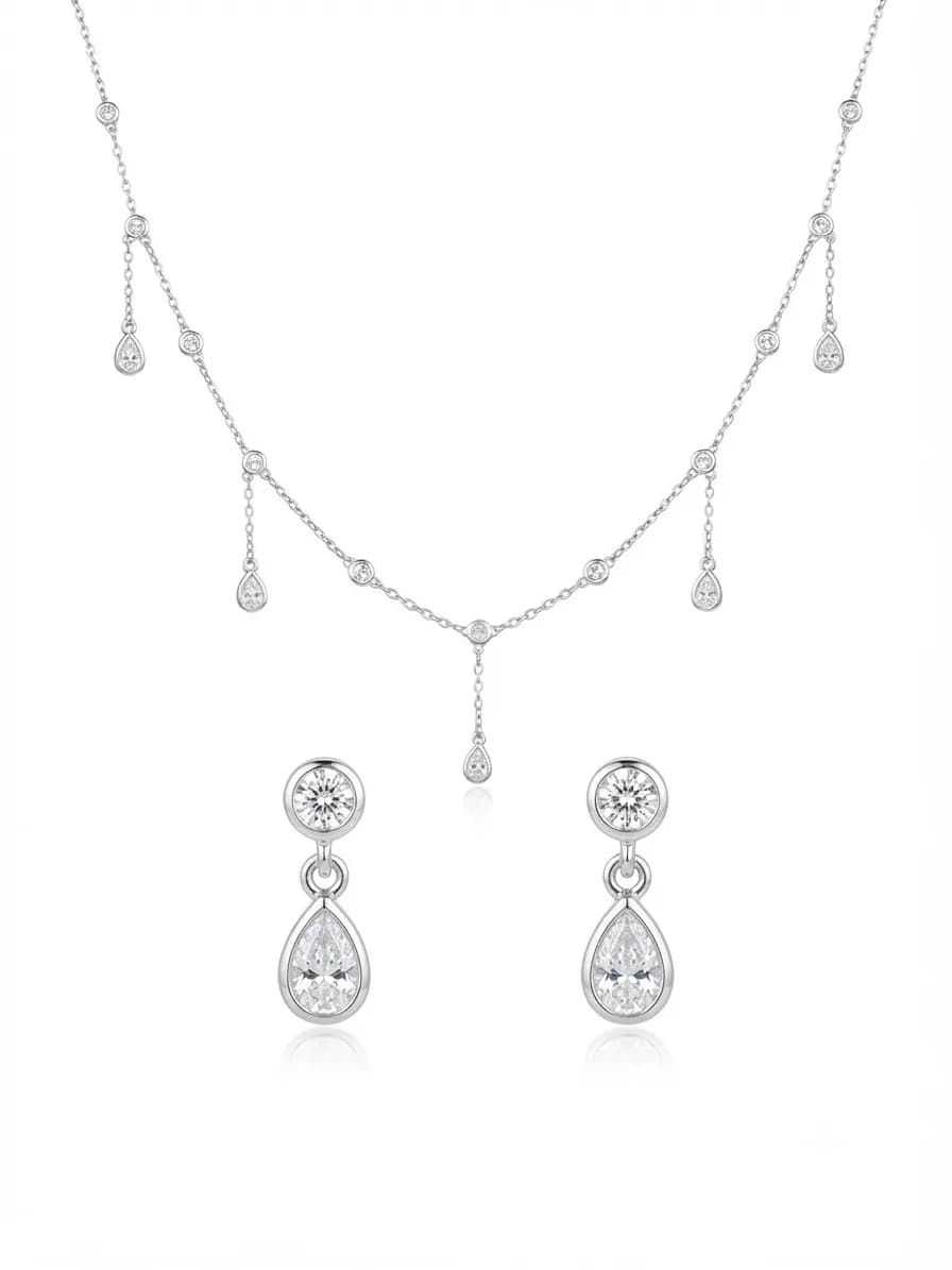 Elegant Teardrop  Necklace & Earring Set