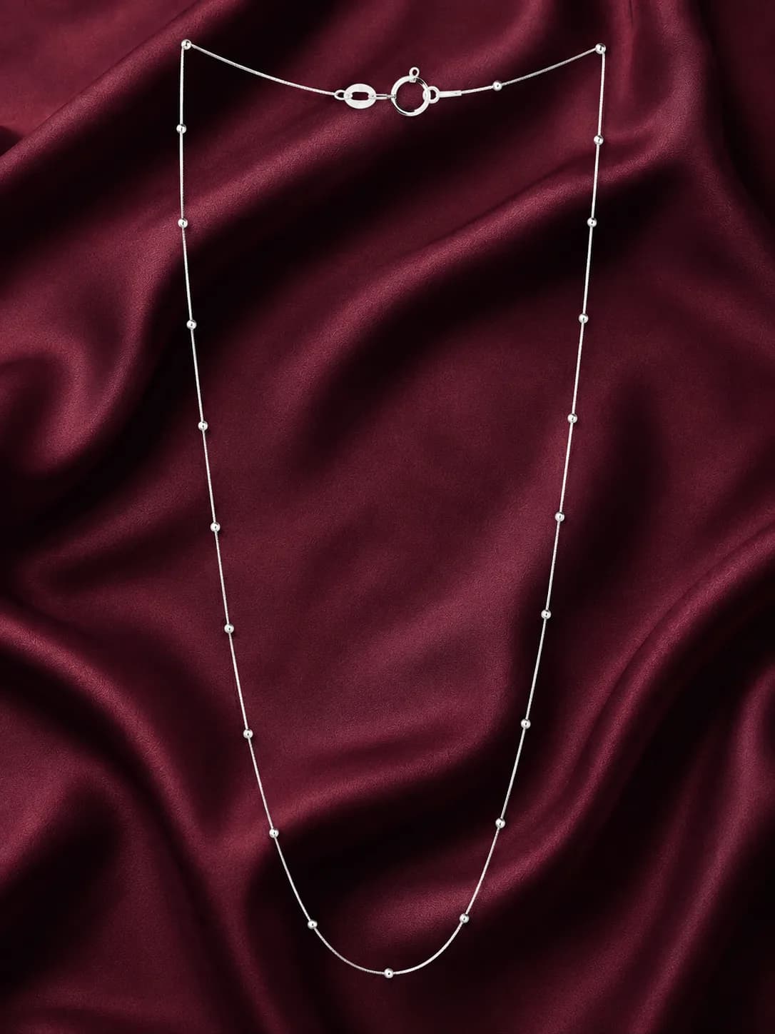 Silver Beaded Dainty Chain