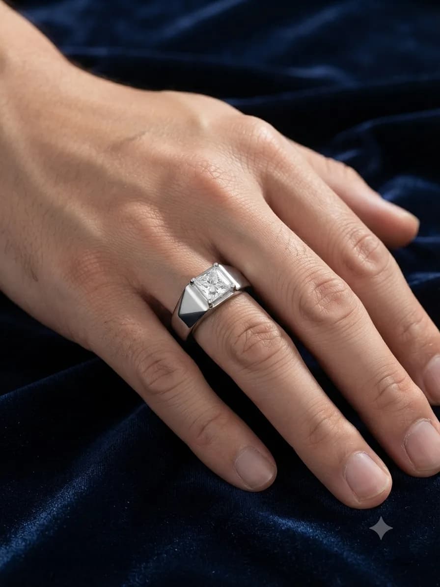 Geometric Square Brilliance Ring