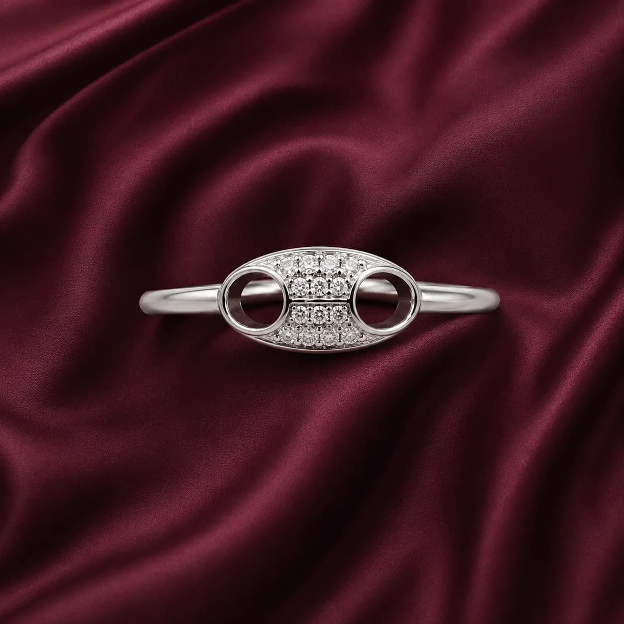 Celestia Oval Halo Ring