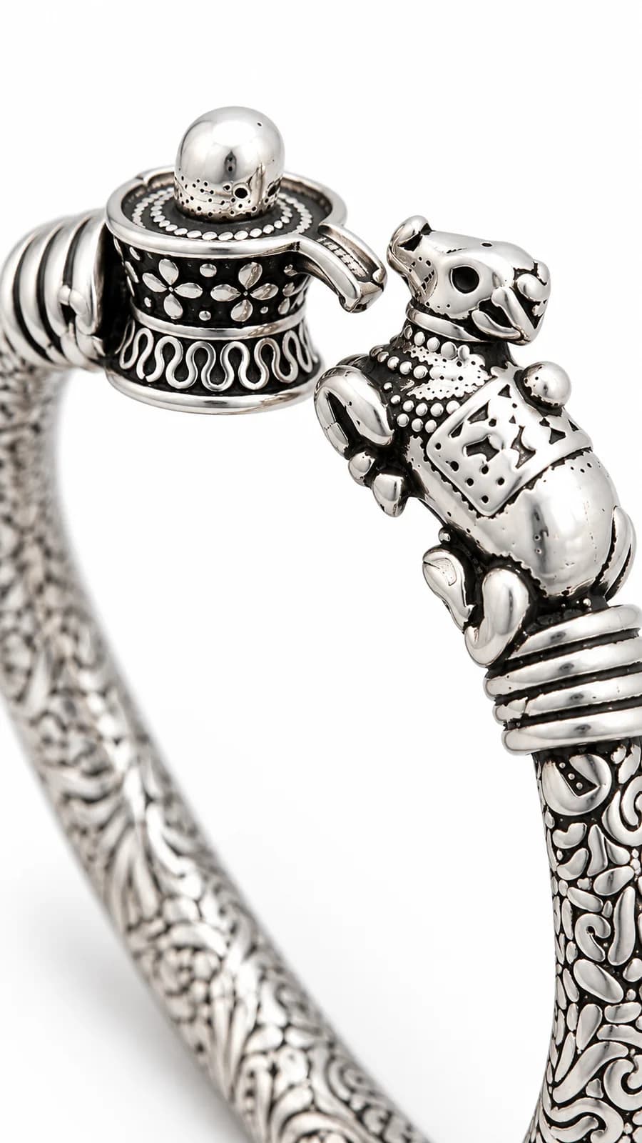 Silver shiv Nandi Bangle