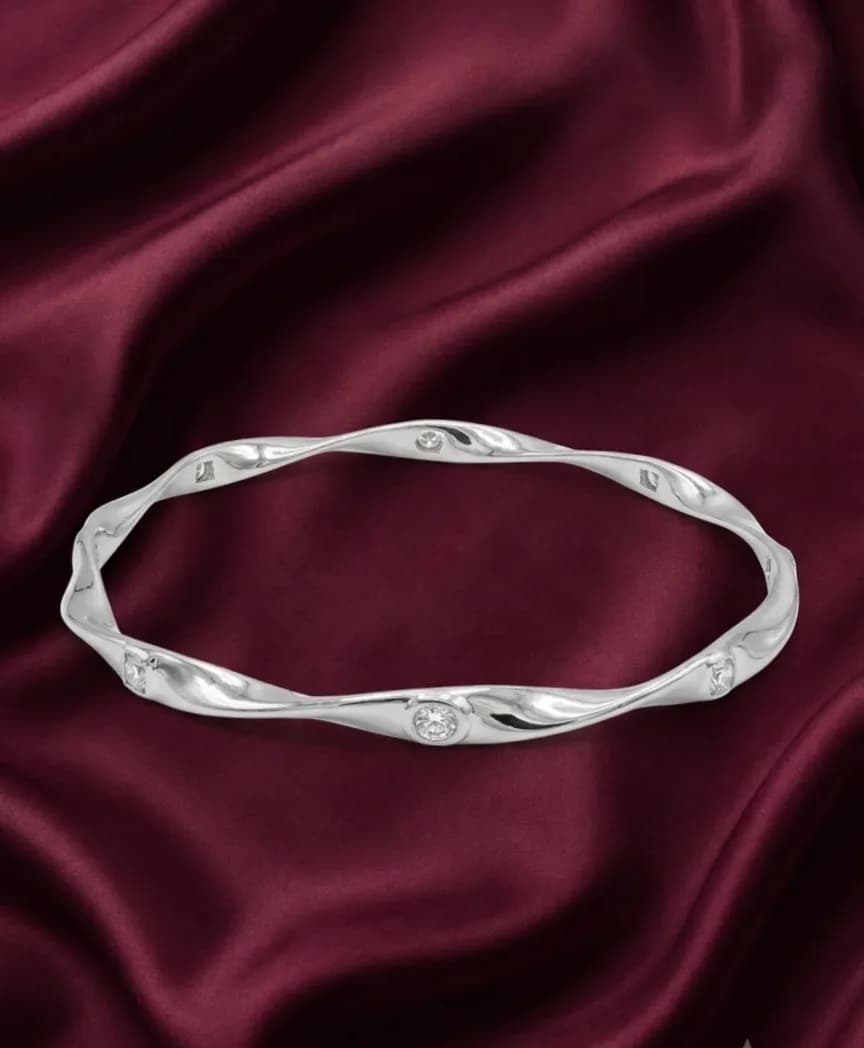 Wave Hinged Bangles