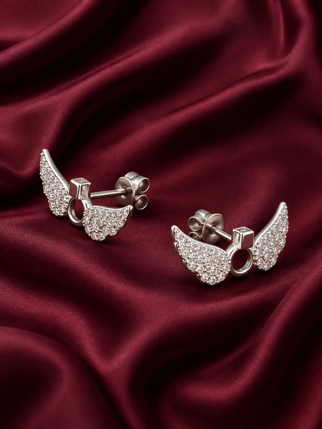 Silver Angel Wing Earring