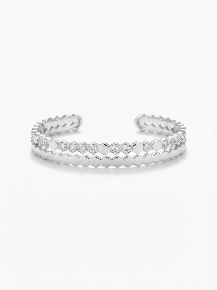 Celeste Hexa Noir Cuff Bracelets