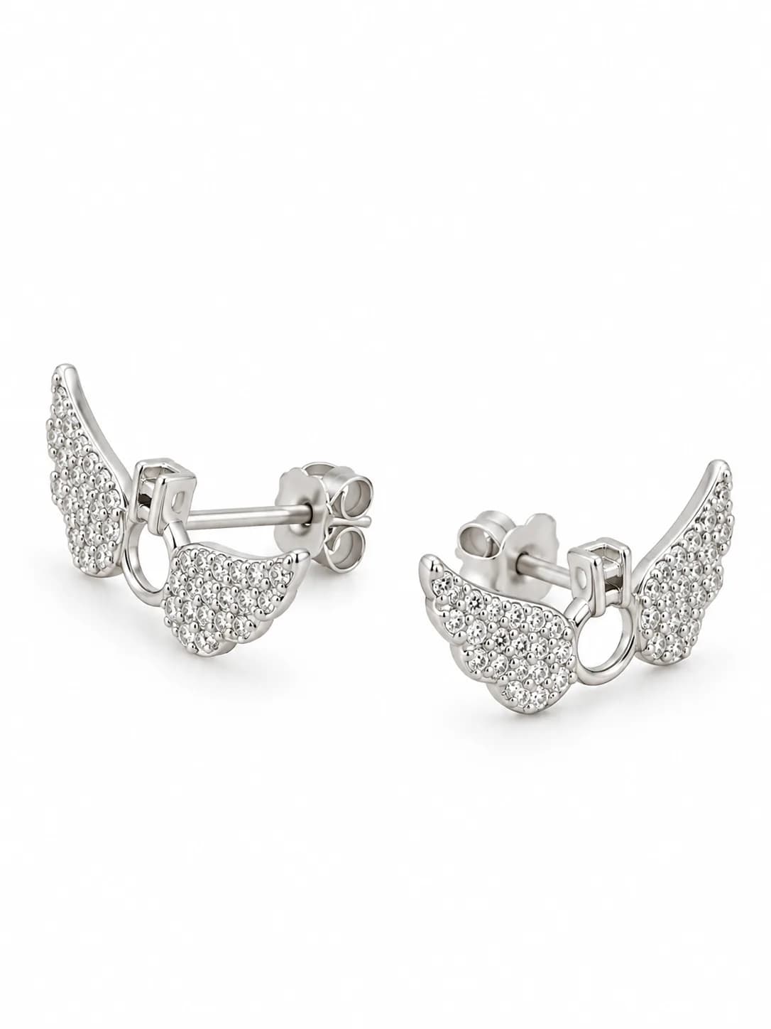 Silver Angel Wing Earring